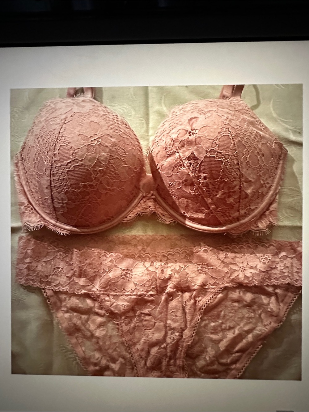 Victoria's Secret Pink Lace Push-Up Bra and Bikini Set